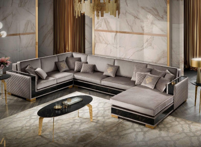 Corner sofa U-shape Sofa Couch Design Upholstery Textile Sofas Seat Furniture Living landscape